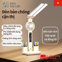 Đèn LED Để Bàn Đa Năng, Đèn Học Để Bàn Chống Cận Cao Cấp Với 3 đèn，đèn học，đèn học chống cận 1