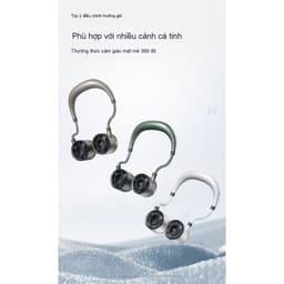 Quạt Đeo Cổ Mini D916 Xoay 360 Độ, 100 Cấp Độ Gió, Pin 1500mAh, Nhẹ Gọn, Sạc USB Tiện Lợi 6