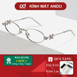 Gọng kính cận thời trang nam nữ NARO EYEWEAR  dáng oval phối đá sang trọng phong cách Y2K 8888 1
