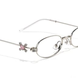 Gọng kính cận thời trang nam nữ NARO EYEWEAR  dáng oval phối đá sang trọng phong cách Y2K 8888 4