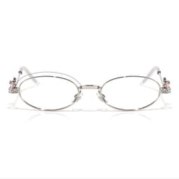 Gọng kính cận thời trang nam nữ NARO EYEWEAR  dáng oval phối đá sang trọng phong cách Y2K 8888 2