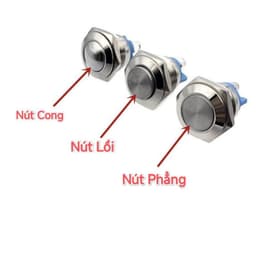 Công tắc Nhấn Nhả 𝟭𝟲𝗺𝗺 Luôn OFF 3A Kim Loại Chân Vít Nút Nhấn Tự Nhả Diy - 2
