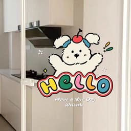 Miếng dán DECOR cửa kính Miếng Dán Hoạt Hình Dán Tường trang trí cửa hàng in hình chó dễ thương 4