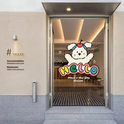 Miếng dán DECOR cửa kính Miếng Dán Hoạt Hình Dán Tường trang trí cửa hàng in hình chó dễ thương 7