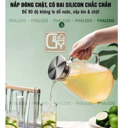 Bình Nước Thủy Tinh Chịu Nhiệt Chất Liệu Thủy Tinh Borosilicate Siêu Nhẹ Dung Tích Lớn phong cách Vintage 7