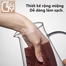 Bình Nước Thủy Tinh Chịu Nhiệt Chất Liệu Thủy Tinh Borosilicate Siêu Nhẹ Dung Tích Lớn phong cách Vintage 4