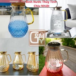 Bình Nước Thủy Tinh Chịu Nhiệt Chất Liệu Thủy Tinh Borosilicate Siêu Nhẹ Dung Tích Lớn phong cách Vintage 2