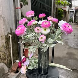 Hoa mao lương kép giả, hoa trà lụa cao cấp trang trí nhà cửa Tiệm hoa nhân tạo 8