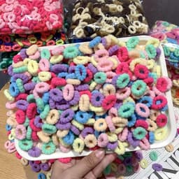 Gói 500 chun buộc tóc thun cột tóc len xù màu sắc tươi sáng đáng yêu cho bé VINBEO-[SU99] 9
