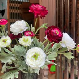 Hoa mao lương kép giả, hoa trà lụa cao cấp trang trí nhà cửa Tiệm hoa nhân tạo 6
