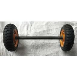 [KKTHN] Bộ 2 Bánh Cao Su 16 Cm Vàng Kèm Trục Phi 18 Cho Xe Đẩy Hai Bánh, Bốn Bánh, Xe Kéo Hàng, Xe Tự Chế 3