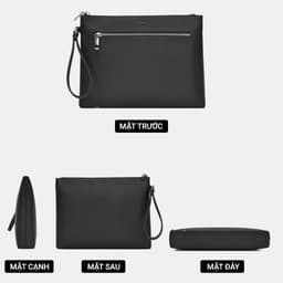 Túi Clutch Nam LECOS LCH1 Vải Oxford Phom Cứng Cáp May Tay Tỉ Mỉ 6