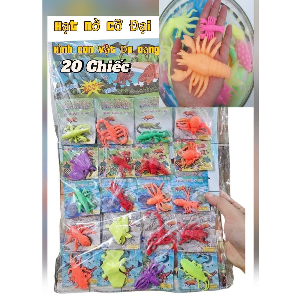 Vỉ 20 Hạt Nở Sinh Vật Biến Nở Côn Trùng Nở Con Vật Cỡ Đại Siêu To Khổng Lồ