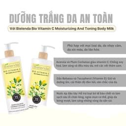 Sữa dưỡng thể trắng da Bielenda Bio Vitamin C Moisturizing And Toning Body Milk Niacinamide 400ml 5