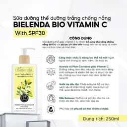 Sữa dưỡng thể trắng da Bielenda Bio Vitamin C Moisturizing And Toning Body Milk Niacinamide 400ml 6