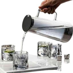 Bộ Bình Cốc xoắn Chất Liệu Thủy Tinh Chịu Nhiệt Dung Tích 1800ml và 6 cốc 260ml 8