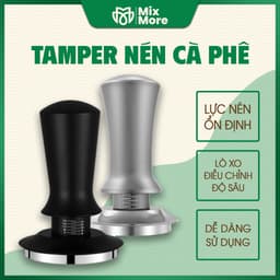 Tamper Espresso cân bằng lực, nén cà phê lò xo chuẩn size 51mm, 53mm, 58mm chuyên dụng cho pha máy Mixmore 1