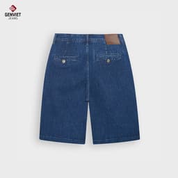 Quần short jean nam dáng đứng cạp cao GENVIET JEANS ngang gối vải denim basic dễ phối 8985 6