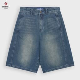 [ẨN] Quần Ngố Nữ GENVIET JEANS Dáng A Vải Bò Cao Cấp Cạp Cao Có Light Sáng Thời Trang S251.G. 8953 1