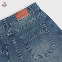 [ẨN] Quần Ngố Nữ GENVIET JEANS Dáng A Vải Bò Cao Cấp Cạp Cao Có Light Sáng Thời Trang S251.G. 8953 4
