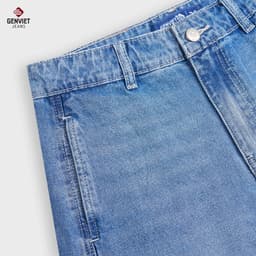 [ẨN] Quần Ngố Nữ GENVIET JEANS Dáng A Vải Bò Cao Cấp Cạp Cao Có Light Sáng Thời Trang S251.G. 8953 7
