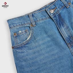 Quần Baggy Nữ GENVIET JEANS Chất Cotton USA Dáng Col Thụng Thời Trang Basic 8893 7