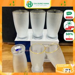 Cốc Thuỷ Tinh Cao Cấp Hàng Loại 1 Hoạ Tiết Sang Trọng Thể Tích 340ML và 260ML 1