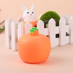 Đồ Chơi Bóp Mềm Squishy Thỏ Cà Rốt Nắn Bóp Thò Thụt Giảm Căng Thẳng Thú Vị 3