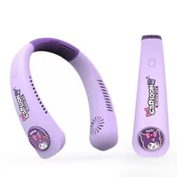 Quạt Đeo Cổ Mini Không Cánh Tích Điện Hình Thỏ Hồng - Gấu Trúc - Cinimoll ,3 Chế Độ Kèm Cap Sạc USB Tiện Lợi 7