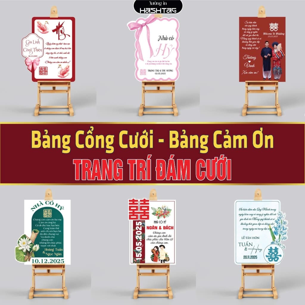 [Bảng Cổng Cưới - Bảng Cảm Ơn] Bảng Cổng Cưới  Bảng Welcome Trang Trí Đám Cưới