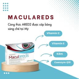 Viên uống bổ mắt Maculareds hộp 30 viên phòng ngừa và hỗ trợ thoái hoá điểm vàng nhập khẩu Châu Âu 6