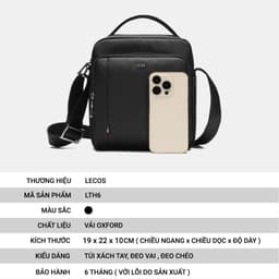 [4-25/9 TẶNG QUÀ TRUNG THU 599K] Túi Đựng Ipad Nam LECOS LTH6 Vải Oxford Chống Nước Nhỏ Gọn Tiện Lợi Mang Hằng Ngày 4
