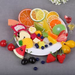 Set lát hoa quả trái cây giả dưa hấu , kiwi , táo , dâu tây , lát chanh 4