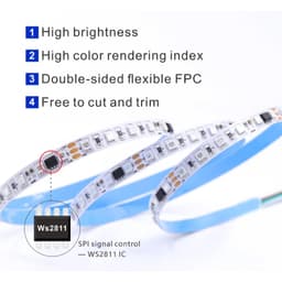 ĐÈN LED FULL MÀU WS2811 UCS1903 RỘNG 8MM 96LED/MÉT 108LED/MÉT ĐIỆN ÁP 12V DÀI 1 MÉT 7