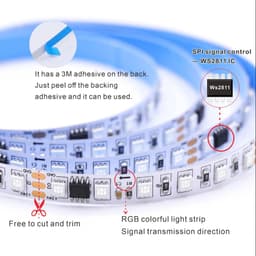 ĐÈN LED FULL MÀU WS2811 UCS1903 RỘNG 8MM 96LED/MÉT 108LED/MÉT ĐIỆN ÁP 12V DÀI 1 MÉT 8