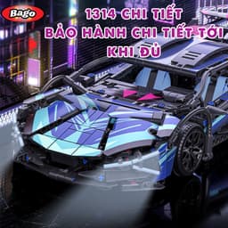 [Bản VIP] Mô Hình Lắp Ráp Siêu Xe Lambo Cyber 1314PCS 1:14 Đồ Chơi Ô Tô Điều Khiển Lắp Ghép Siêu Xe 4