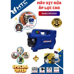 Chính hãng htc - máy xịt rửa xe gia đình, motor đồng, áp lực 120 bar, 12l/phút, 2500w, máy rửa xe mini 3
