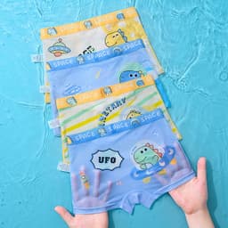 Combo 4 quần chíp đùi dạng lưới họa tiết Phi Hành Gia dễ thương cho bé trai quần lót thoáng khí chất thun lạnh Cherikids 9