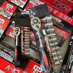 BỘ DỤNG CỤ SỬA CHỮA 12 CHI TIẾT CAO CẤP - Bộ tuýp đầu khẩu 8-24mm, thép cứng siêu bền, đa năng 9