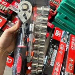 BỘ DỤNG CỤ SỬA CHỮA 12 CHI TIẾT CAO CẤP - Bộ tuýp đầu khẩu 8-24mm, thép cứng siêu bền, đa năng 8