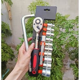 BỘ DỤNG CỤ SỬA CHỮA 12 CHI TIẾT CAO CẤP - Bộ tuýp đầu khẩu 8-24mm, thép cứng siêu bền, đa năng 5