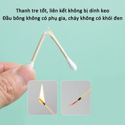 Hộp 500 tăm bông ngoáy tai thân gỗ tre mềm mại thân thiện với môi trường 3
