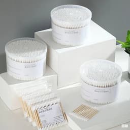 Hộp 500 tăm bông ngoáy tai thân gỗ tre mềm mại thân thiện với môi trường 2