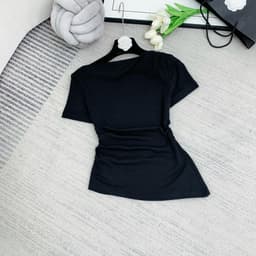 Áo thun nữ lệch vai che bụng Evalover – Cotton co giãn 4 chiều, dáng đẹp không kén người mặc 5