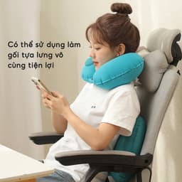Gối Kê Cổ Chữ U Bơm Hơi Du Lịch JYoohome Gối Ngủ Văn Phòng Chống Đau Mỏi Vai Gáy Gấp Gọn Tiện Lợi 5
