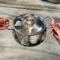 Nồi táo tai đôi Chockmen CKM855 14cm Nồi inox cao cấp 18/10 8
