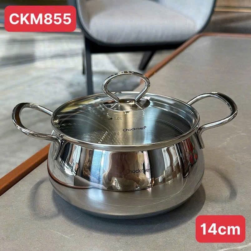 Nồi táo tai đôi Chockmen CKM855 14cm Nồi inox cao cấp 18/10