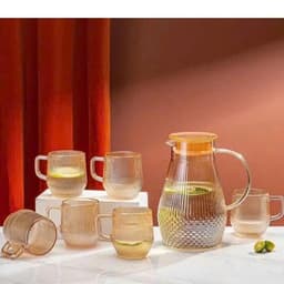 Cốc Quai Thủy Tinh Pha Lê, Ly Với Thiết Kế Đế Hình Ngũ Giác Thể Tích 260ml 6