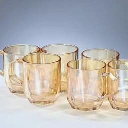 Cốc Quai Thủy Tinh Pha Lê, Ly Với Thiết Kế Đế Hình Ngũ Giác Thể Tích 260ml 5