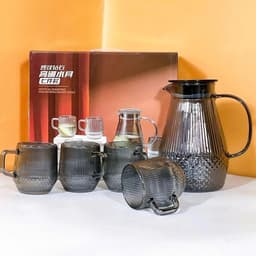Cốc Quai Thủy Tinh Pha Lê, Ly Với Thiết Kế Đế Hình Ngũ Giác Thể Tích 260ml 7